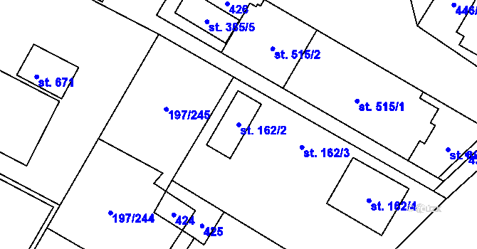 Parcela st. 162/2 v KÚ Nelahozeves, Katastrální mapa