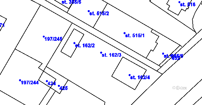 Parcela st. 162/3 v KÚ Nelahozeves, Katastrální mapa