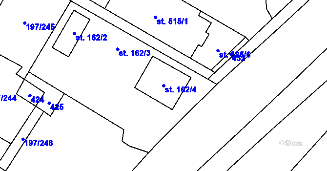 Parcela st. 162/4 v KÚ Nelahozeves, Katastrální mapa