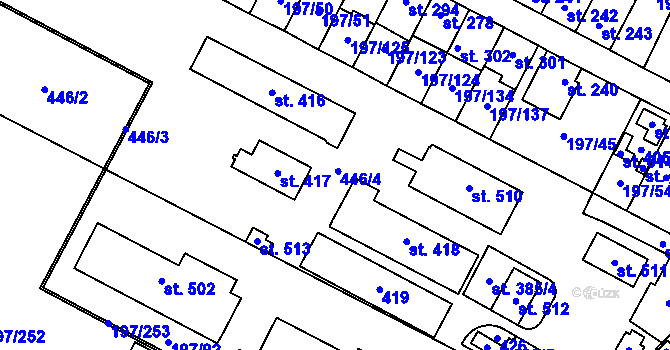 Parcela st. 385/1 v KÚ Nelahozeves, Katastrální mapa