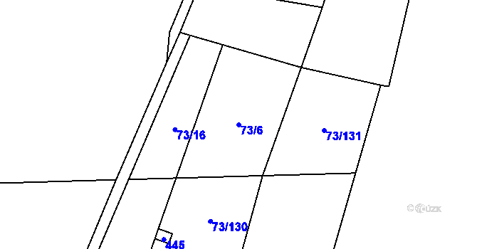 Parcela st. 73/6 v KÚ Nelahozeves, Katastrální mapa