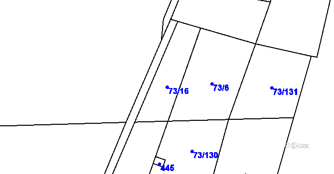 Parcela st. 73/16 v KÚ Nelahozeves, Katastrální mapa