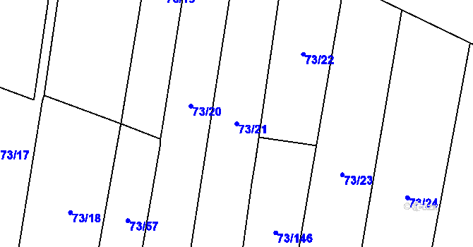 Parcela st. 73/21 v KÚ Nelahozeves, Katastrální mapa