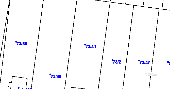 Parcela st. 73/41 v KÚ Nelahozeves, Katastrální mapa