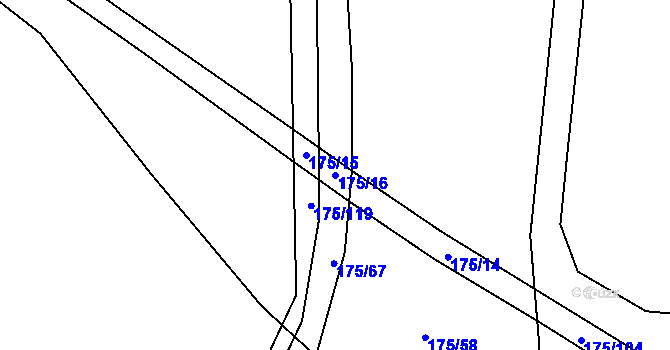 Parcela st. 175/16 v KÚ Nelahozeves, Katastrální mapa