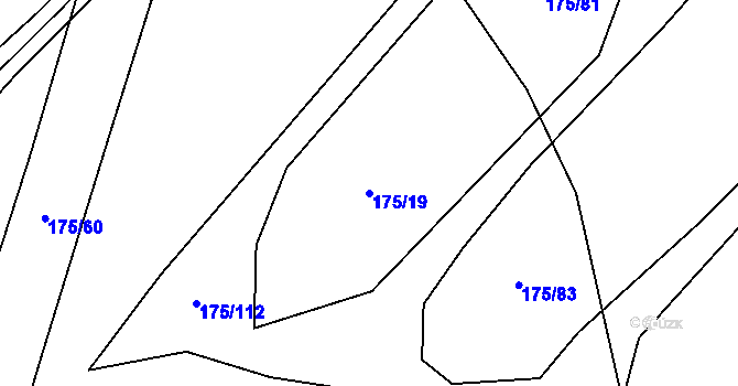 Parcela st. 175/19 v KÚ Nelahozeves, Katastrální mapa