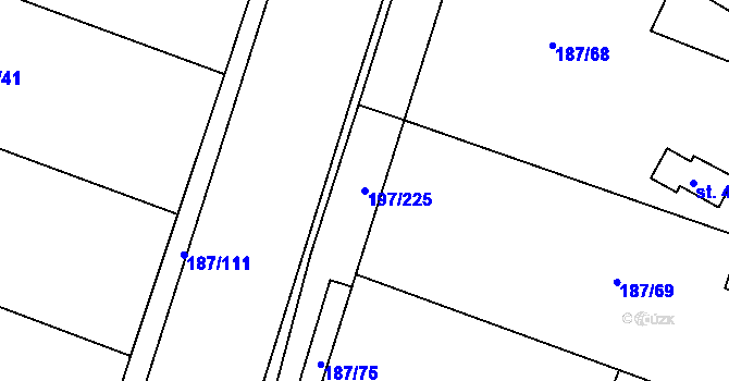 Parcela st. 197/225 v KÚ Nelahozeves, Katastrální mapa