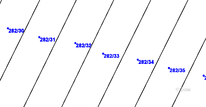 Parcela st. 282/33 v KÚ Nelahozeves, Katastrální mapa