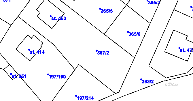 Parcela st. 367/2 v KÚ Nelahozeves, Katastrální mapa