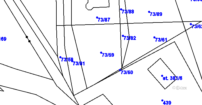 Parcela st. 73/59 v KÚ Nelahozeves, Katastrální mapa