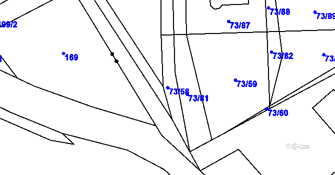 Parcela st. 73/58 v KÚ Nelahozeves, Katastrální mapa