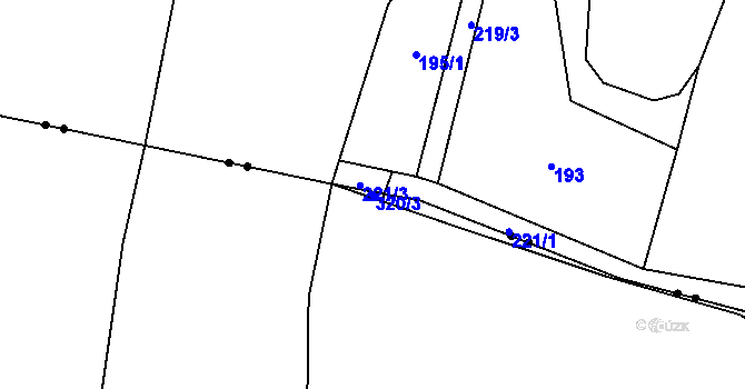 Parcela st. 320/3 v KÚ Nelahozeves, Katastrální mapa