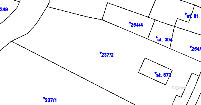 Parcela st. 237/2 v KÚ Nelahozeves, Katastrální mapa