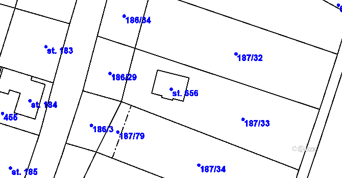 Parcela st. 656 v KÚ Nelahozeves, Katastrální mapa