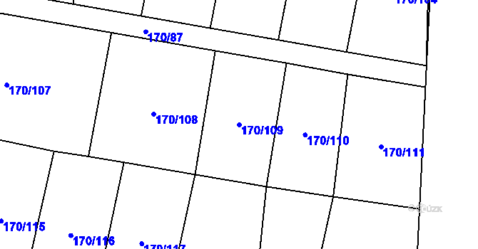 Parcela st. 170/109 v KÚ Nelahozeves, Katastrální mapa