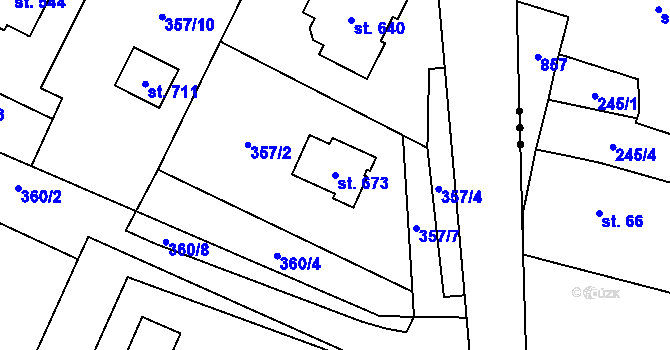 Parcela st. 673 v KÚ Nelahozeves, Katastrální mapa