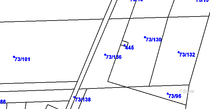 Parcela st. 73/136 v KÚ Nelahozeves, Katastrální mapa