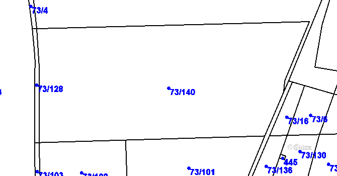 Parcela st. 73/140 v KÚ Nelahozeves, Katastrální mapa
