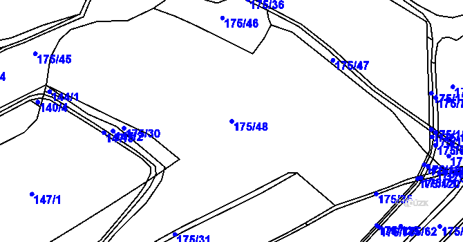 Parcela st. 175/48 v KÚ Nelahozeves, Katastrální mapa