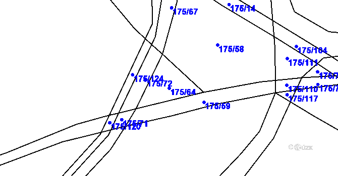 Parcela st. 175/64 v KÚ Nelahozeves, Katastrální mapa