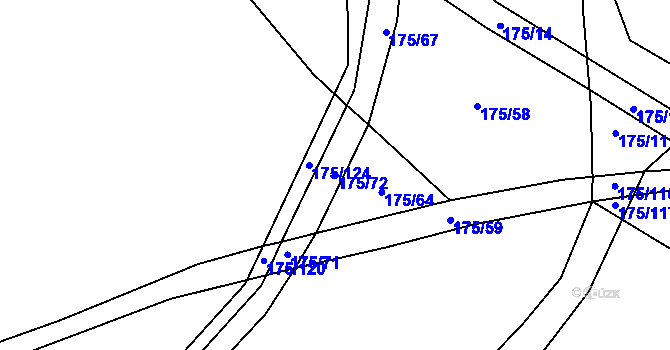 Parcela st. 175/72 v KÚ Nelahozeves, Katastrální mapa