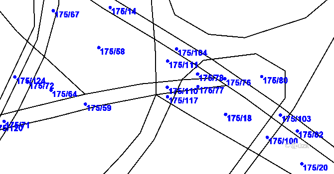 Parcela st. 175/110 v KÚ Nelahozeves, Katastrální mapa