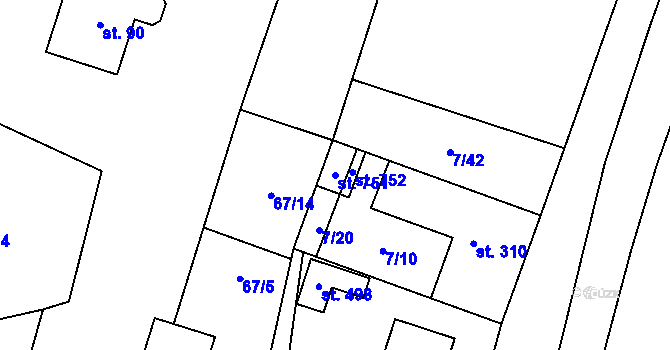 Parcela st. 751 v KÚ Nelahozeves, Katastrální mapa