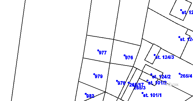 Parcela st. 60/6 v KÚ Podhořany, Katastrální mapa