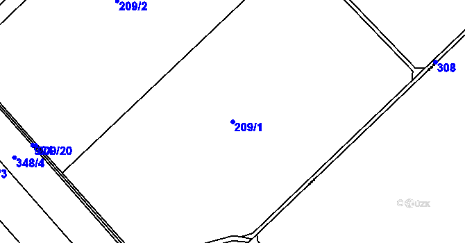 Parcela st. 209/1 v KÚ Nelešovice, Katastrální mapa