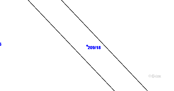 Parcela st. 209/18 v KÚ Nelešovice, Katastrální mapa