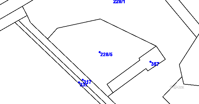 Parcela st. 228/5 v KÚ Nelešovice, Katastrální mapa