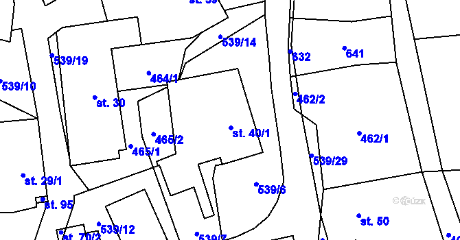 Parcela st. 40/1 v KÚ Novosedly u Nemanic, Katastrální mapa
