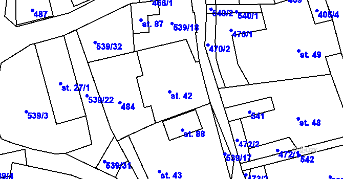 Parcela st. 42 v KÚ Novosedly u Nemanic, Katastrální mapa