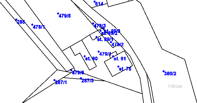 Parcela st. 479/1 v KÚ Novosedly u Nemanic, Katastrální mapa