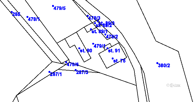 Parcela st. 479/3 v KÚ Novosedly u Nemanic, Katastrální mapa