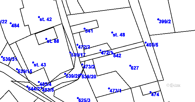 Parcela st. 472/1 v KÚ Novosedly u Nemanic, Katastrální mapa