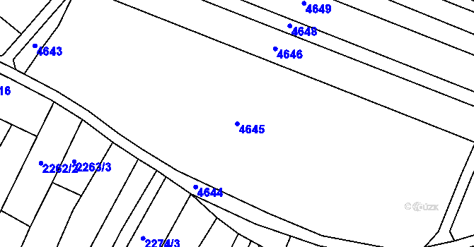 Parcela st. 4645 v KÚ Němčany, Katastrální mapa