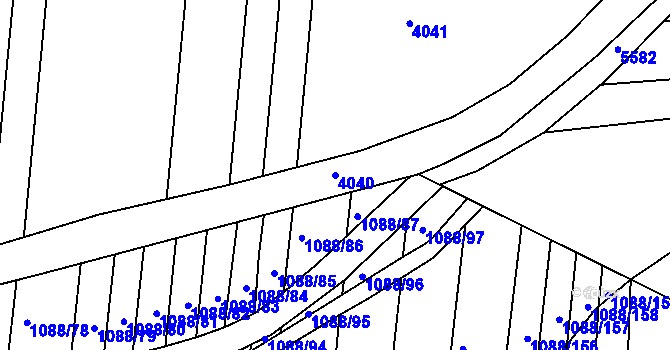 Parcela st. 4040 v KÚ Němčany, Katastrální mapa