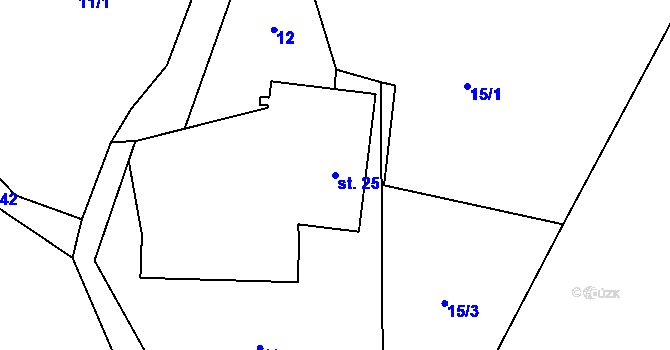 Parcela st. 25 v KÚ Alberovice, Katastrální mapa