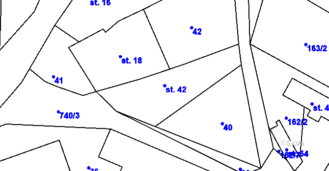 Parcela st. 42 v KÚ Alberovice, Katastrální mapa