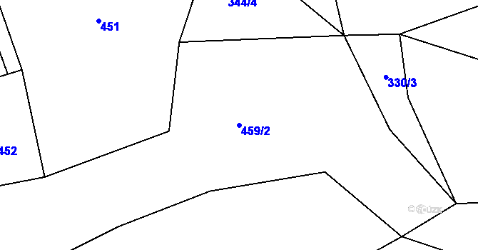 Parcela st. 459/2 v KÚ Alberovice, Katastrální mapa