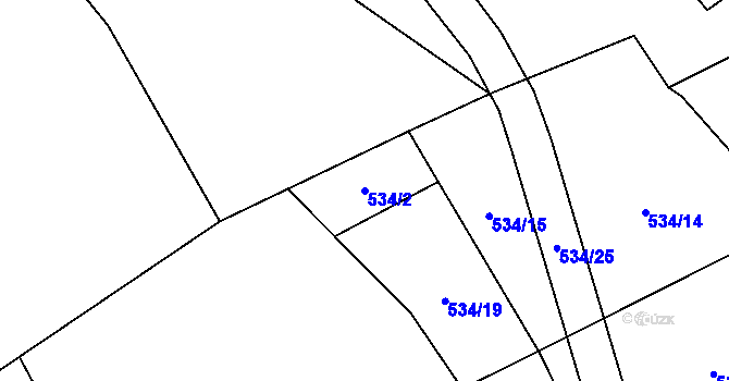 Parcela st. 534/2 v KÚ Alberovice, Katastrální mapa