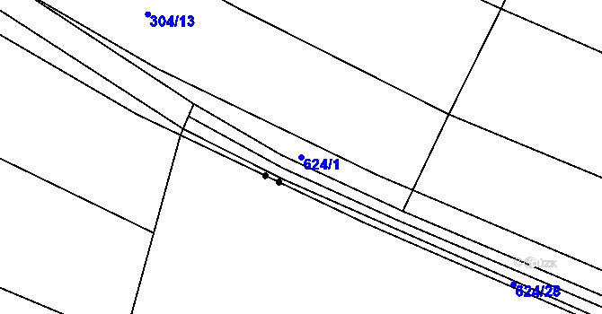 Parcela st. 624/1 v KÚ Kačerov, Katastrální mapa