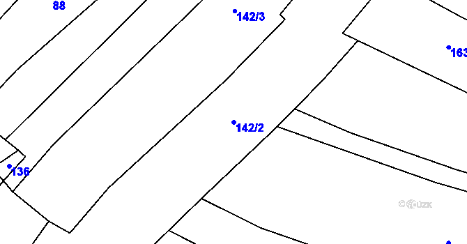 Parcela st. 142/2 v KÚ Kačerov, Katastrální mapa