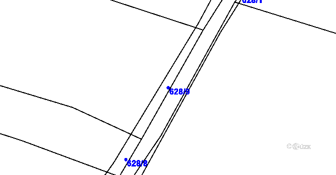 Parcela st. 628/9 v KÚ Kačerov, Katastrální mapa