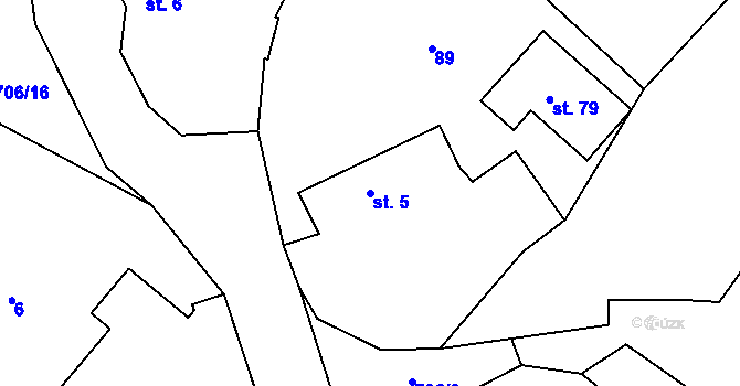 Parcela st. 5 v KÚ Němčice u Dolních Kralovic, Katastrální mapa
