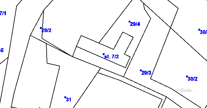 Parcela st. 7/2 v KÚ Němčice u Volyně, Katastrální mapa