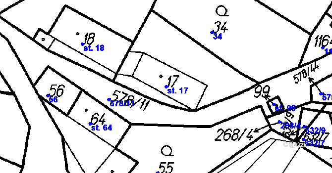 Parcela st. 17 v KÚ Němčice u Klatov, Katastrální mapa
