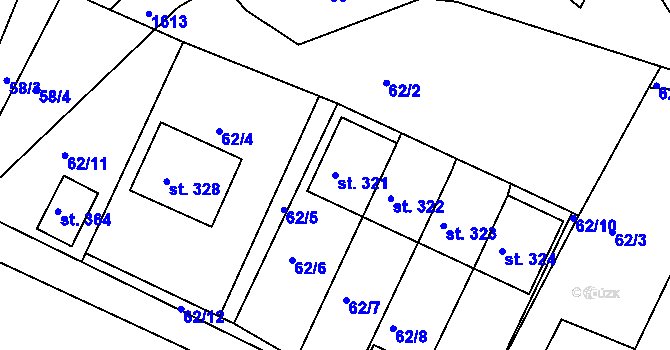 Parcela st. 321 v KÚ Němčice u České Třebové, Katastrální mapa