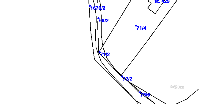 Parcela st. 71/2 v KÚ Němčice u České Třebové, Katastrální mapa
